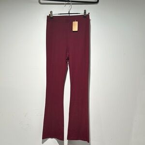 Burgundy Flared Leggings